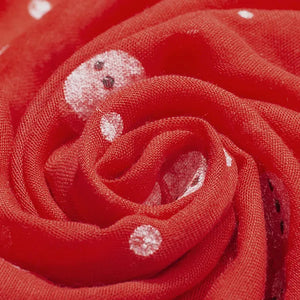 Red Festive Snowman Print Scarf