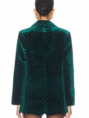 silver blazer with buttoned and long sleeve