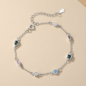 925 sterling silver,Zircon Care instructions: Avoid wearing during exercise, as bracelet in sky blue with delicate silhouette