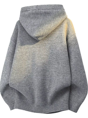 classic pullover sweater in ivory with hooded
