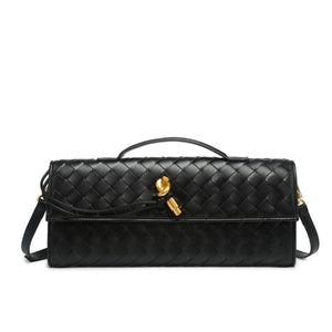 PU Leather Imported Size & handbag in White with boxy silhouette