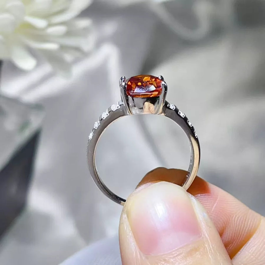 3 Carat Moissanite Oval 925 Sterling Silver Ring in Silver with oval cut moissanite