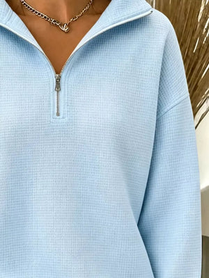 Red sweatshirt with stretch and long sleeve
