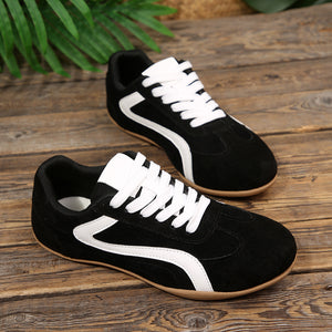 Round Toe Lace Up Sneakers Style 10600163842 in Brown with round toe