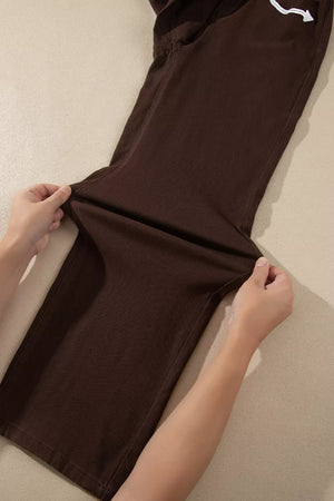 Dark Brown with jeans with color-block with pocketed 14