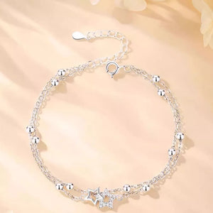 clear bracelet featuring zircon embellishment and geometric