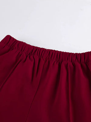 Wine Red with Two-Piece Sets 16