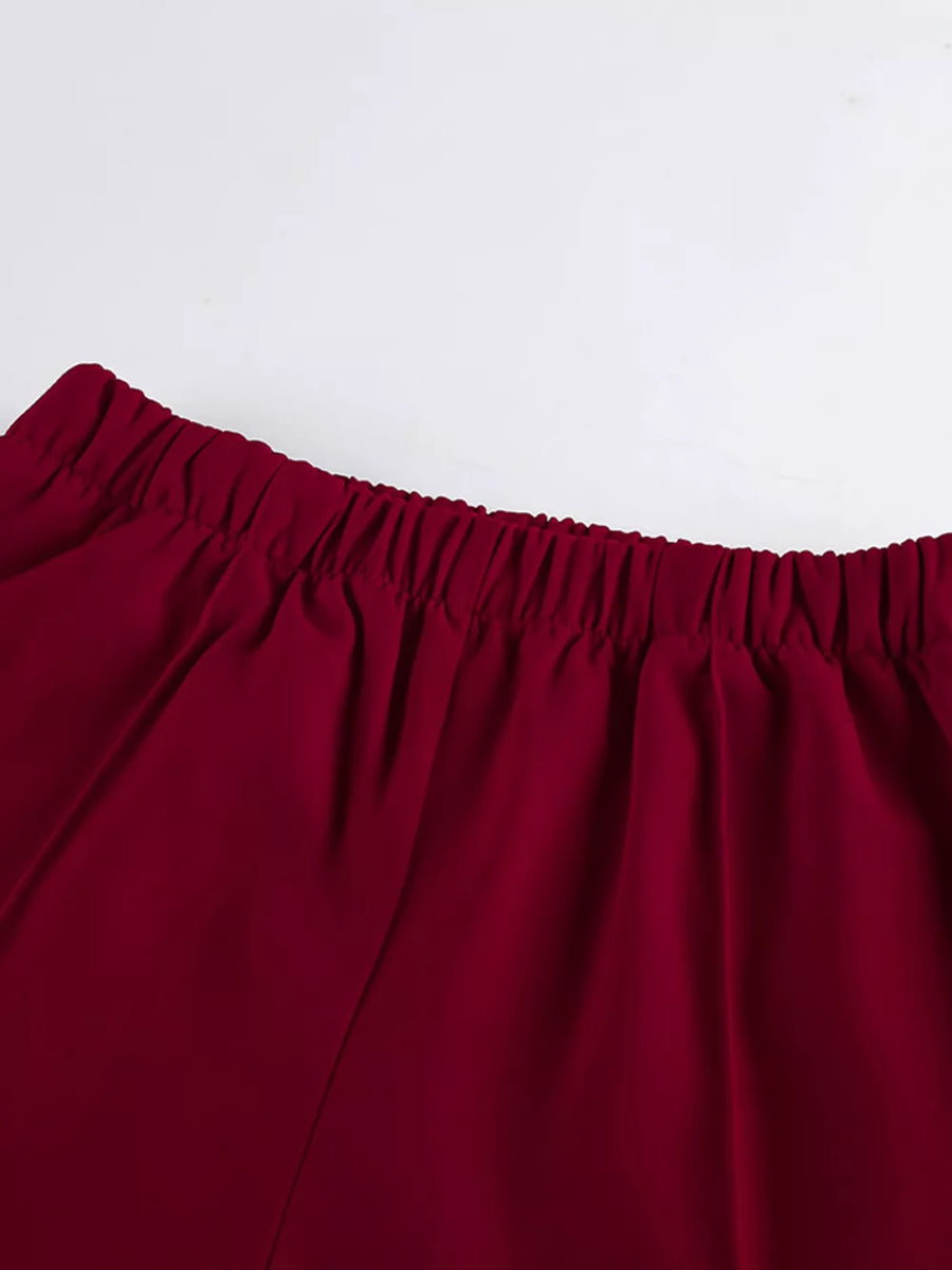 Wine Red with Two-Piece Sets 16