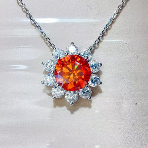 necklace in orange featuring pendant and regular fit