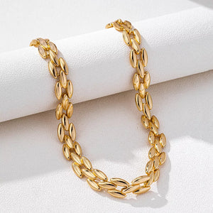 gold necklace with choker and clasp