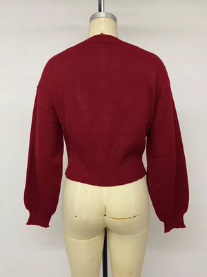 burgundy cardigan