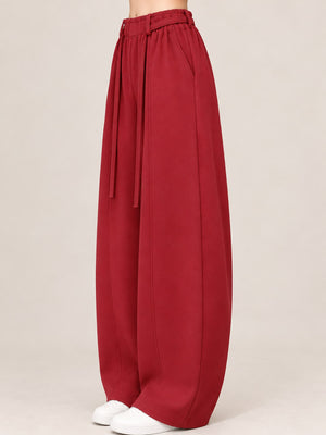 Cotton 50%& wide-leg pants in Dark Coffee-Tall with loose silhouette