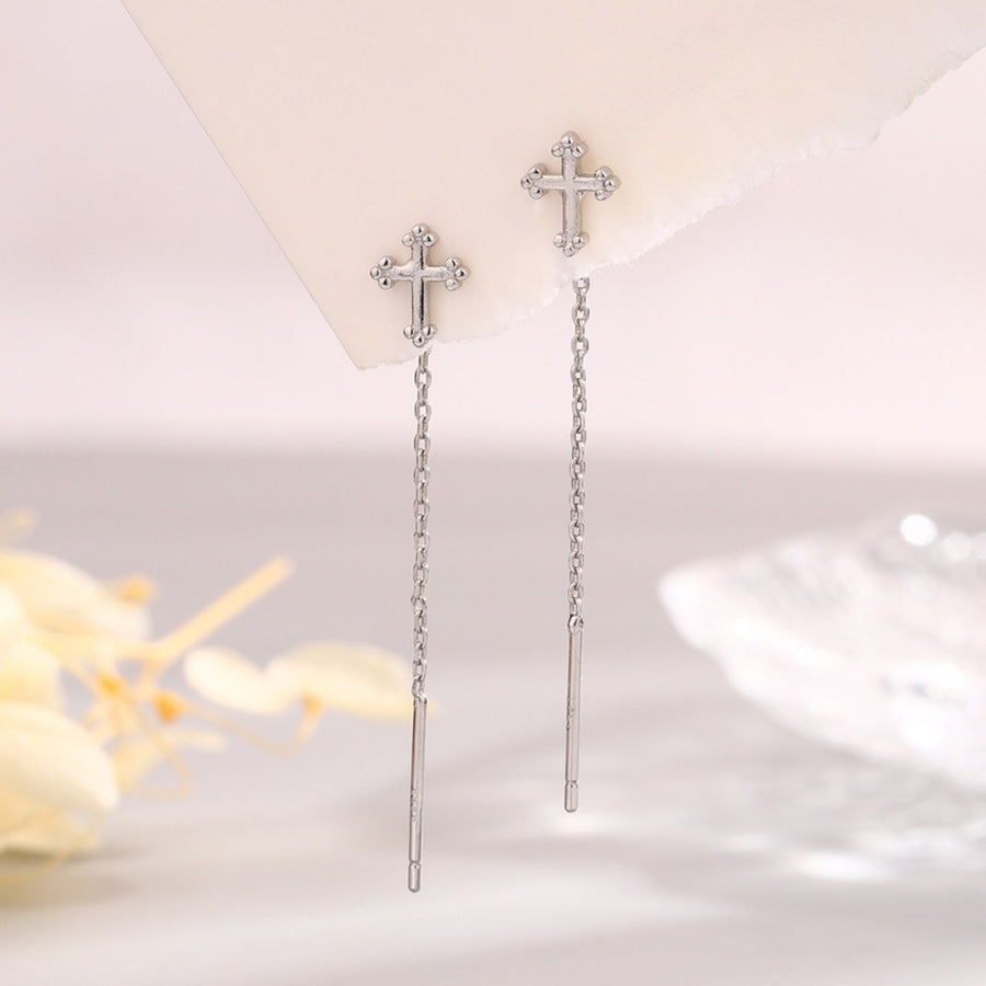 925 sterling silver Care instructions: Avoid wearing during exercise, as sweat w earrings in Silver with dangle silhouette