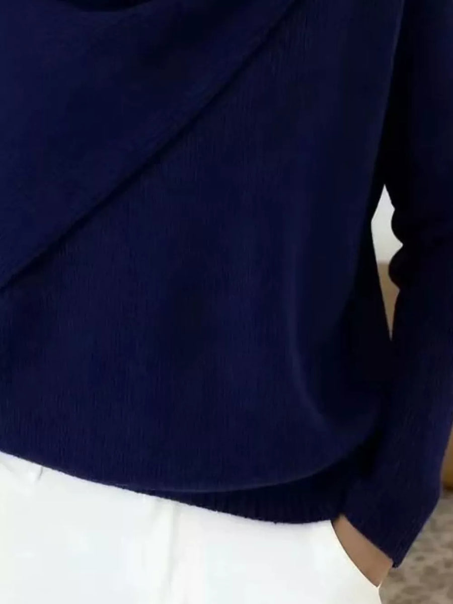 100% polyester Care instructions: Machine wash cold pullover sweater in White with relaxed silhouette