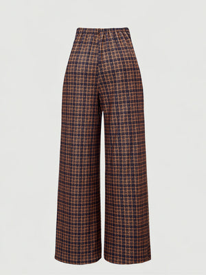 100% polyester Care instructions: Machine wash cold wide-leg pants in Brown with wide-leg silhouette