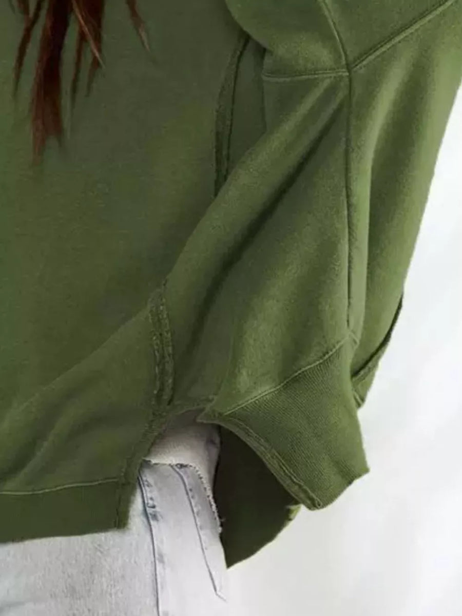 Oversized Relaxed Fit Crew Neck Sweatshirt in White with oversized