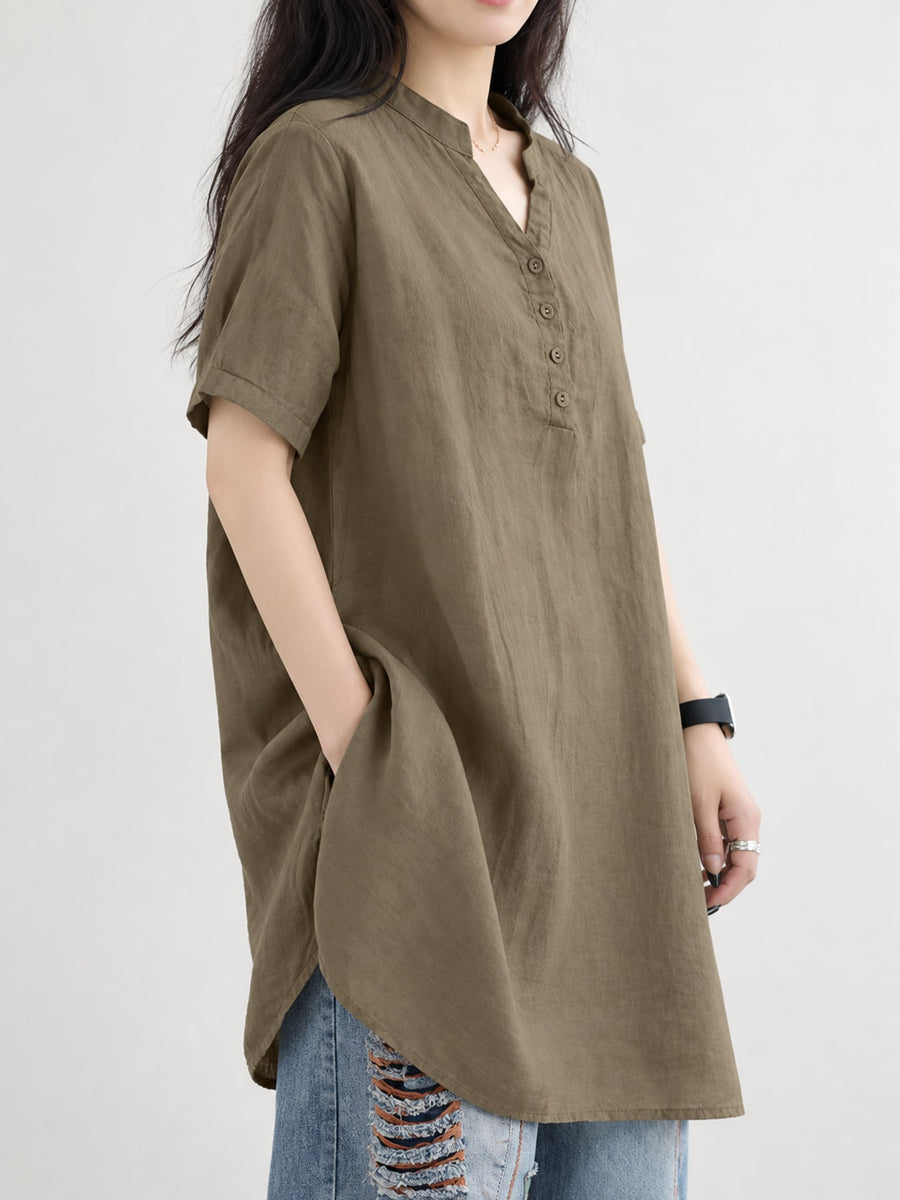 boho blouse in White with collared