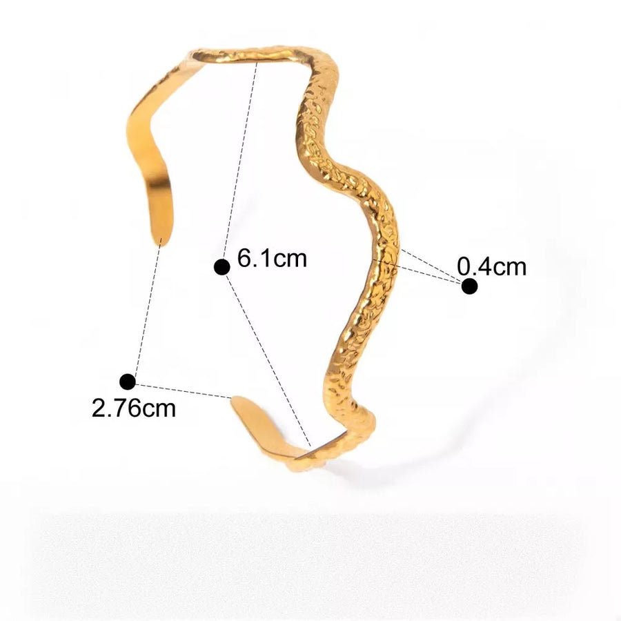 18K Gold-Plated, Stainless Steel Care instructions: Imported bracelet in style C with band silhouette