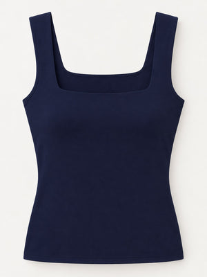 Polyester & tank top in Black with slim silhouette