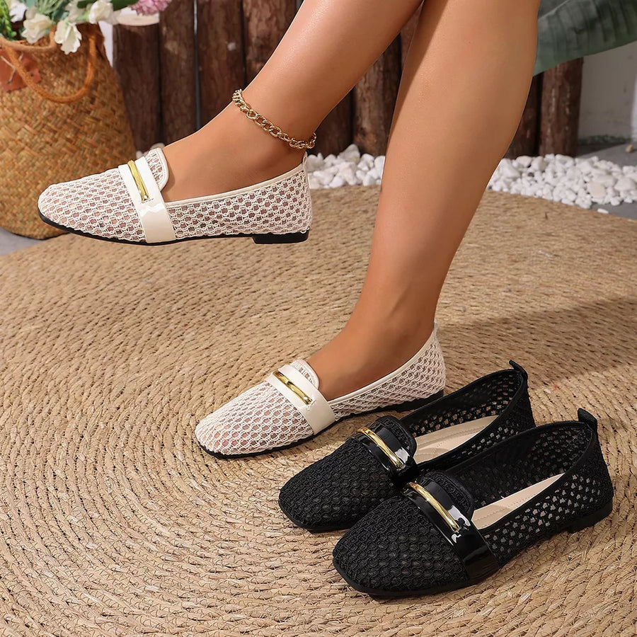 loafers in ivory featuring square toe and loafer fit