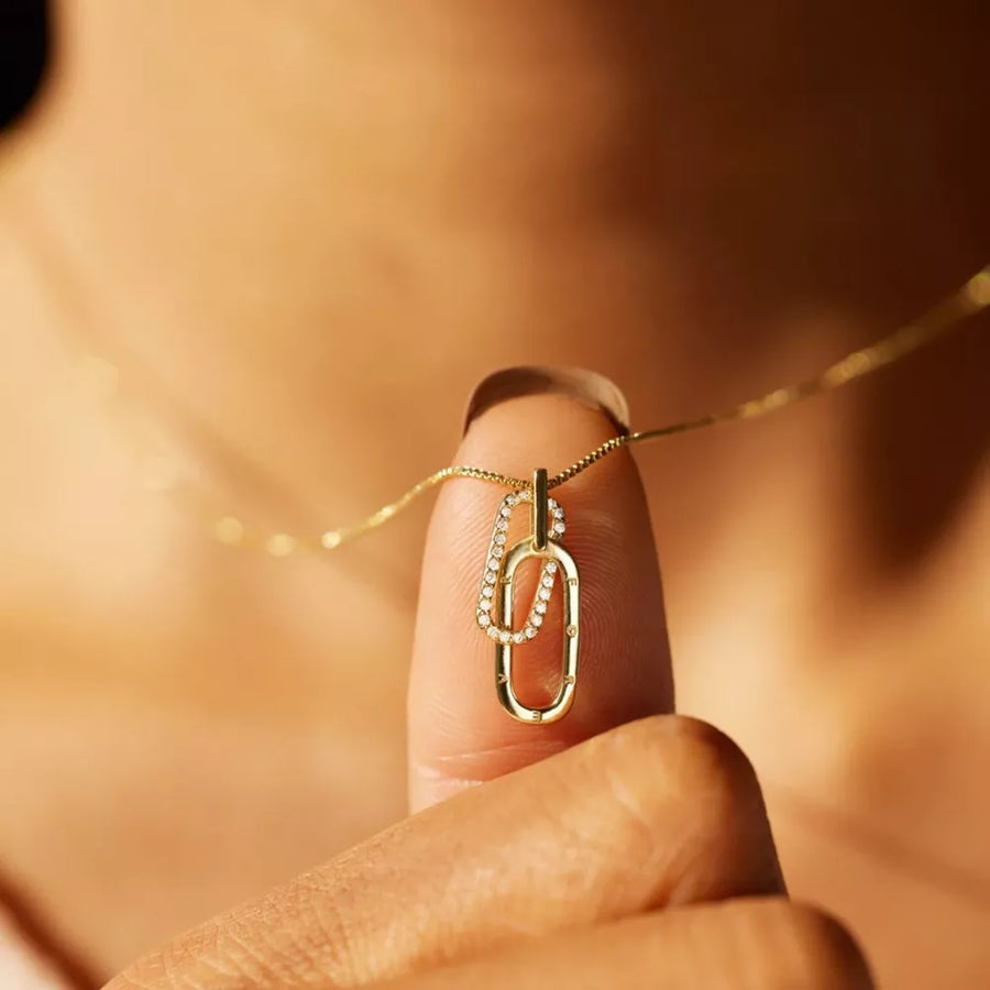 18K Rose Gold-Plated,18K Gold-Plated,925 sterling silver,Zircon Care instruction necklace in Rose Gold with delicate