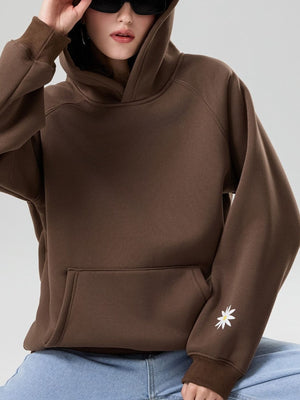 Light Blue pullover hoodie with hip-length and pullover