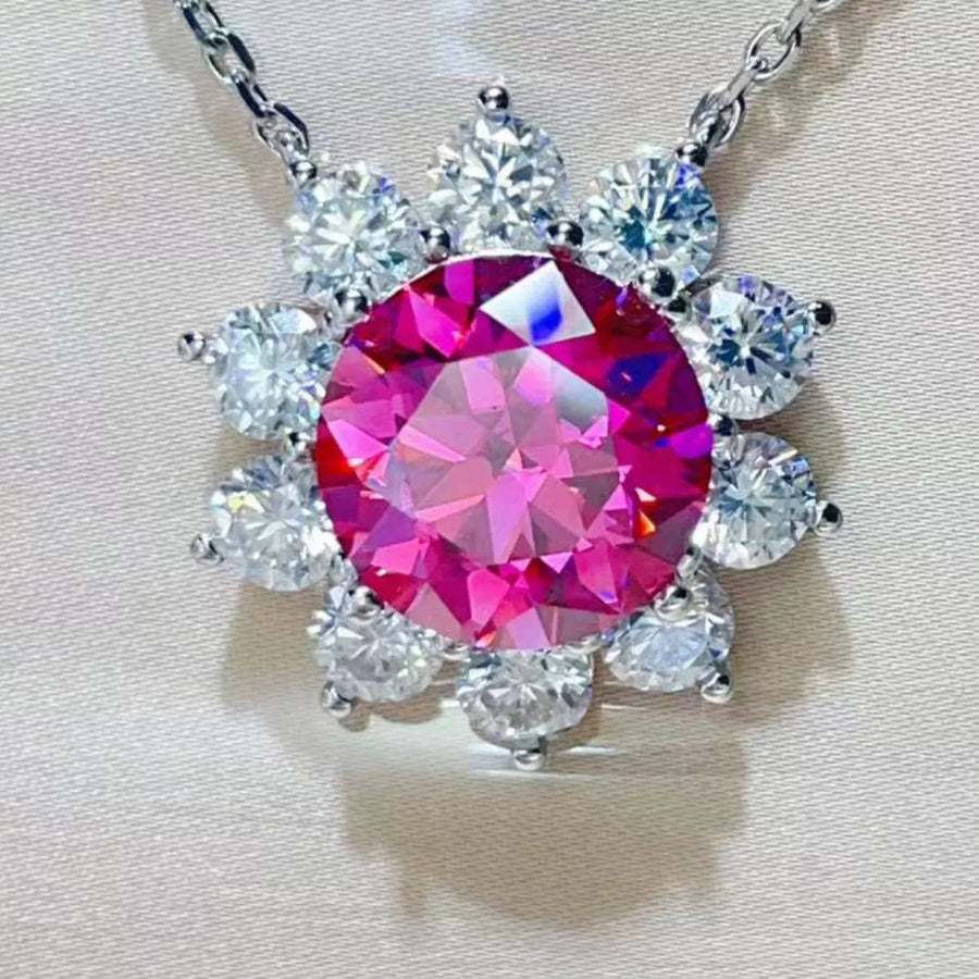 Platinum-Plated,925 sterling silver,Moissanite Carat weight: 5CT Care instructio necklace in silver with pendant necklace
