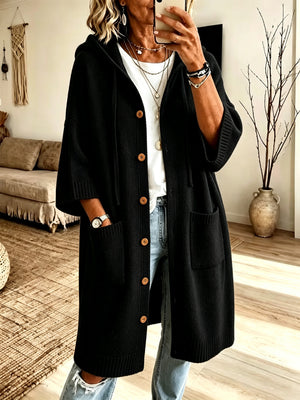 Navy relaxed cardigan with hooded