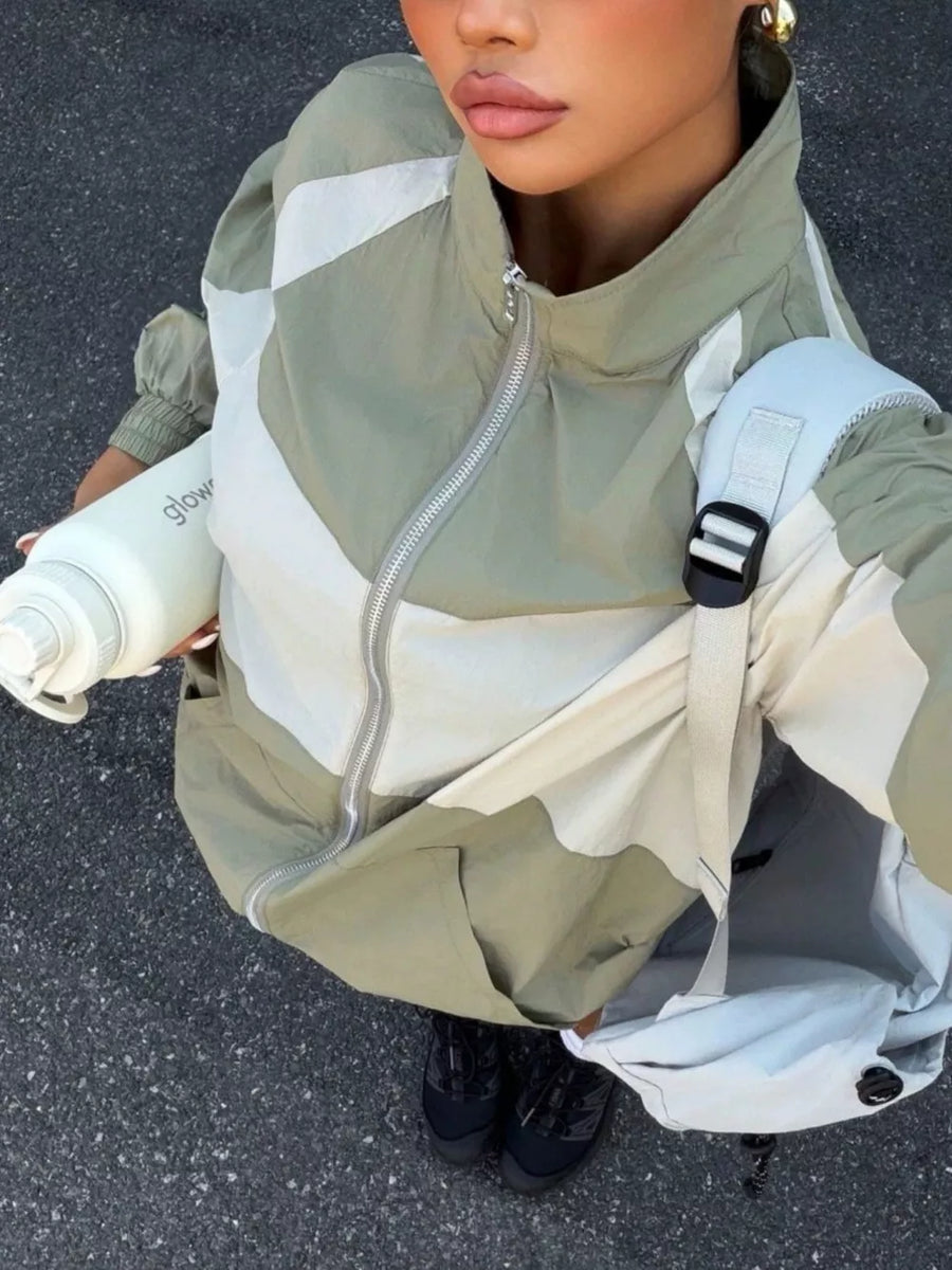 Khaki windbreaker