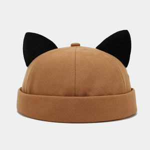 cotton Imported Size & hat in black with fitted silhouette