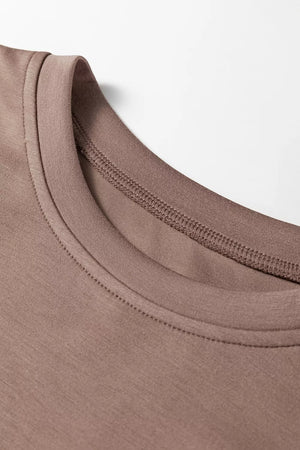 Taupe relaxed lounge set with crew neck