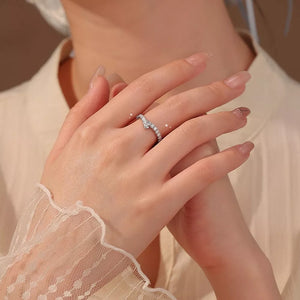silver ring with geometric and none