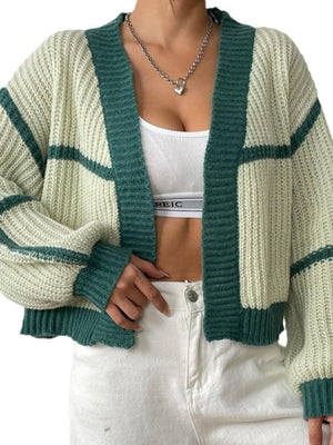 cardigan in Black with ribbed and cropped