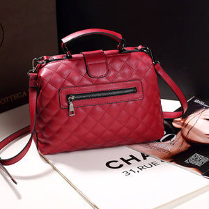 Wine Red crossbody bag featuring quilted and quilted