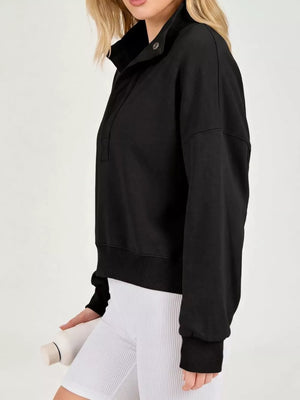 100% polyester Care instructions: Machine wash cold sweatshirt in Light Gray with relaxed silhouette