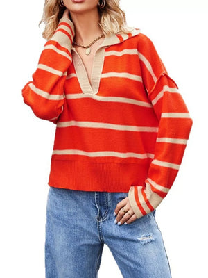 Green pullover sweater with waist-length and pullover