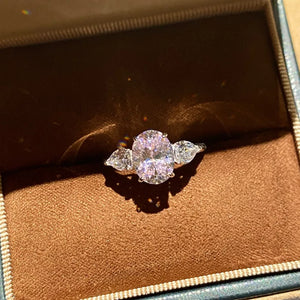 ACCESSORIES in silver featuring oval cut diamond and fitted fit