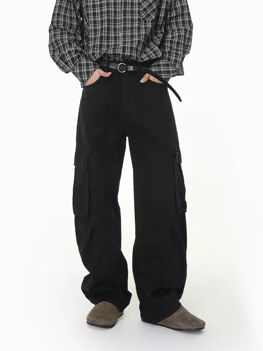 jeans in charcoal with buttoned and full-length