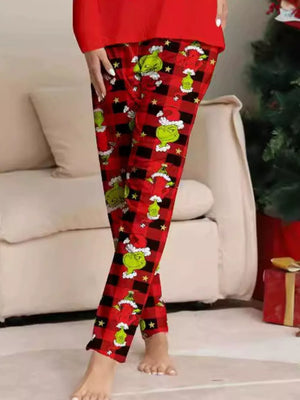 pajama set in Dad with graphic print, plaid and long sleeve