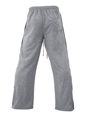 Men's Full Size Side Snap Button Pants Plus Size in Gray