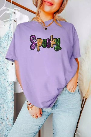 t-shirt in lavender featuring plus-size and relaxed fit