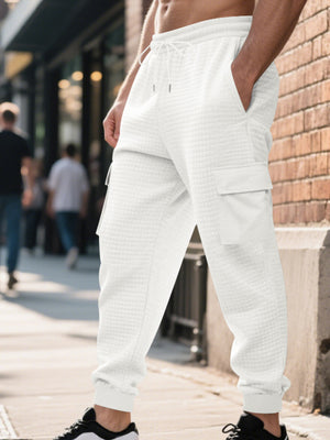 Men's Textured Cargo Joggers Plus Size, view 13