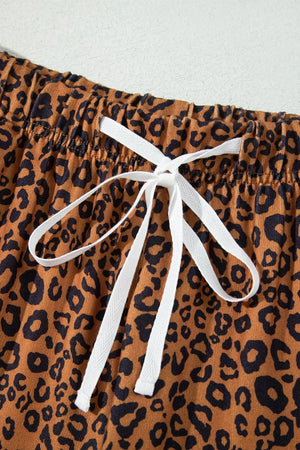 pajama set featuring leopard-print in dark brown with 95% polyester, 5% elastane Care instructions: Machine wash cold texture