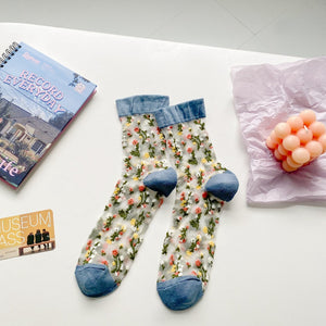 socks featuring ditsy floral in Multicolor with cotton Imported Size & texture