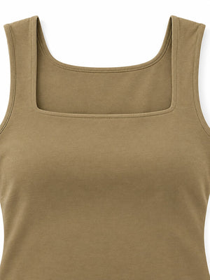 Polyester & tank top in Sage with slim silhouette