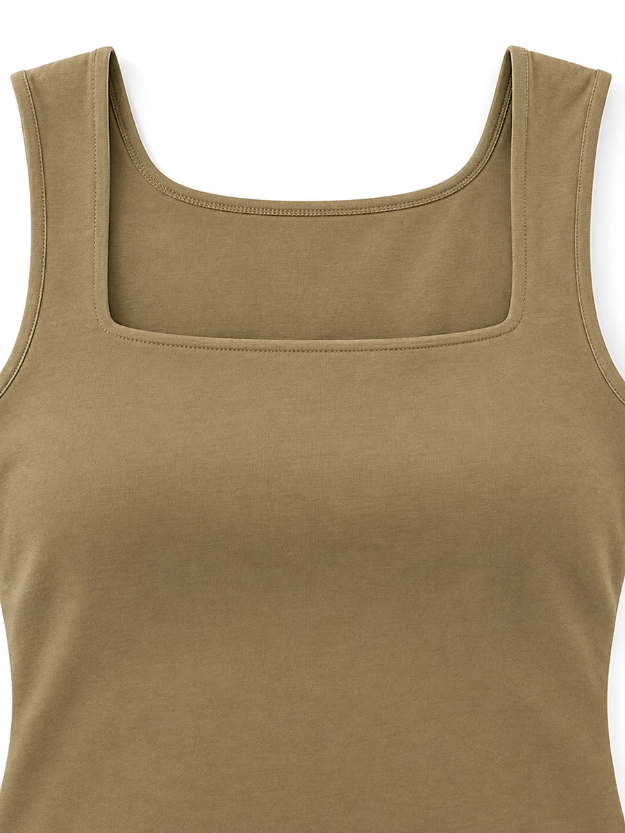 Polyester & tank top in Sage with slim silhouette