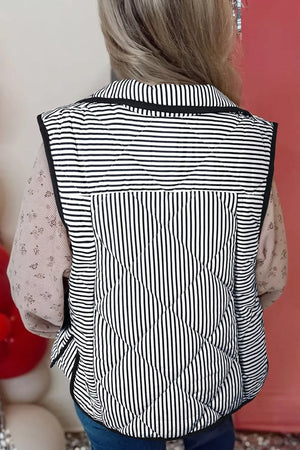 Striped Quilted Vest Coat option 6