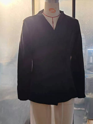 Black slim blazer with collared