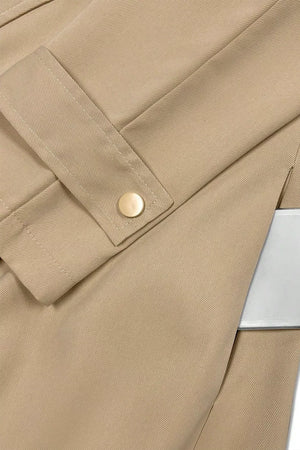 classic trench coat in Coffee Brown with notch lapel