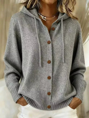 sky blue cardigan with buttoned and long sleeve